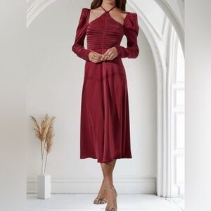 Beautiful burgundy satin dress